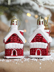 2 Pcs Snowman House Ice Cream Christmas Xmas Tree Decorations Pendant