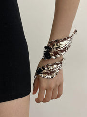 Geometric Pleated Shiny Solid Color Bracelet Accessories