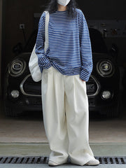 Striped Long Sleeves Round-neck T-Shirts Tops