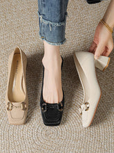 Shallow Cut Split-Joint Square-Toe Pumps