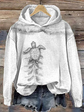 Animal Prints Printed Long Sleeves Hooded Hoodies Tops
