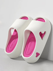 Contrast Color Hollow Open Toe Slippers Platform Shoes