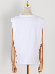 Solid Color Sleeveless Loose T-Shirt
