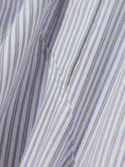 Asymmetric Striped Long Sleeves Lapel Collar Midi Dresses