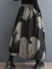 Asymmetric Elasticity Pleated Split-Joint High Waisted Loose Skirts