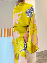 Flower Print Batwing Sleeves Half Sleeves Mock Neck Blouses&shirts Tops