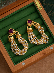 Geometric Tasseled Drop Earrings