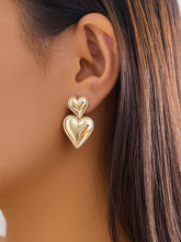 Heart Shape Solid Color Normcore Drop Earrings
