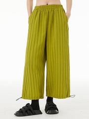 Ninth Pants Drawstring Striped Wide Leg Pants Bottoms