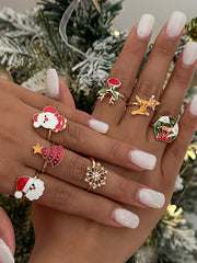 7 Pcs Geometric Rings Accessories
