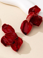 Flower Print Irregularity Earrings Accessories