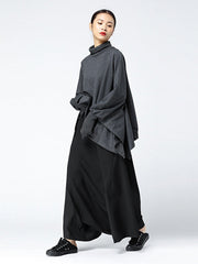 Leisure High Waisted Loose Solid Color Pants