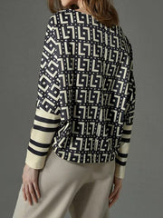 Printed Split-Joint Batwing Sleeves Loose One-shoulder T-shirts