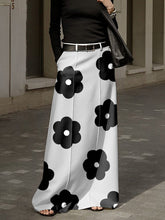 Loose Contrast Color Floral Printed Skirts Bottoms