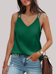Solid Color Loose Sleeveless Spaghetti-Neck Vest Top