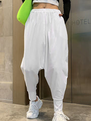 Harem Pants Elasticity Solid Color Pants