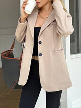 Buttoned Pockets Solid Color Long Sleeves Notched Collar Suit Outerwear