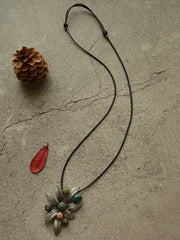 Vintage Leaves Tree Brooch&Necklace