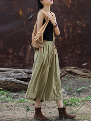 Pleated Split-Joint High Waisted Loose Trousers Pants
