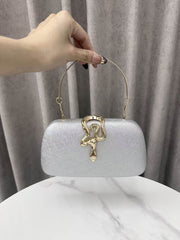 Chains Lock Shiny Irregularity Evening Bags & Clutches Crossbody Bags