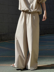 Solid Color High Waisted Wide Leg Trousers Casual Pants Bottoms