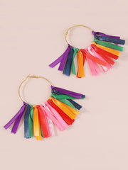 Contrast Color Drop Earrings