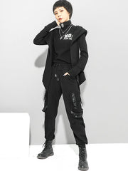 Original Solid Irregularity Elasticity Hooded Outwear