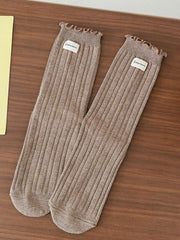 Elasticity Pleated Wood Ear Lace Socks