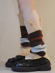 Contrast Color Split-Joint Split-Side Loose Leg Warmers Accessories
