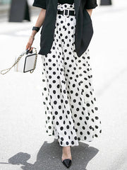 Original Wide Legs Polka-Dot Pleated Casual Pants