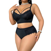 2 Pieces Western Plus Size Lace Patchwork Shorts