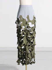 Asymmetric Split-Joint Split-Side Zipper High Waisted Loose Skirts Bottoms