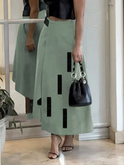 Asymmetric Pockets Split-Joint A-Line Loose Skirts Bottoms