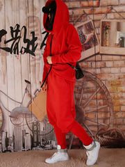 Casual Solid Hoodie&Pants Suits