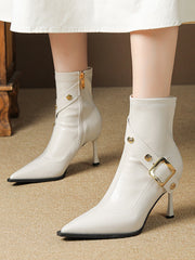 Pointed-Toe Split-Joint Pumps Boots