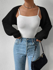 Barbie Solid Color Split-Joint Long Sleeves Loose Cardigan Tops