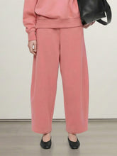 Pockets Solid Color High Waisted Loose Pants
