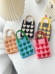 Heart Print Split-Joint Handbags Crossbody Bags Bags