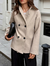 Buttoned Solid Color Long Sleeves Stand Collar Outerwear Coats&Jackets