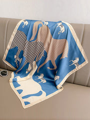 Animal Printed Houndstooth Square Scarfs&Hats