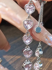 Adjustable Heart Shape Rhine Stones Shiny Bracelet Accessories