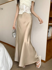 Elasticity Solid Color Mermaid Skirts Bottoms