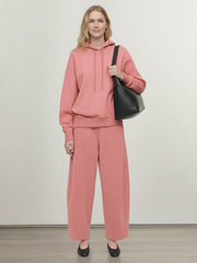 Pockets Solid Color High Waisted Loose Pants