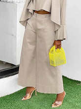 Wide Leg Solid Color Split-Joint Pants Trousers