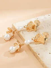 Imitation Pearls Geometric Drop Earrings