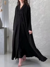 Solid Color Loose Buttoned Pleated Lapel Collar Long Sleeves Maxi Dresses