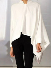 Batwing Sleeves Long Sleeves Solid Color Stand Collar Blouses&Shirts Tops