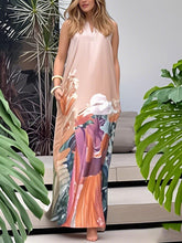 Loose Sleeveless Figure Pockets V-Neck Maxi Dresses