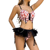 3 Pieces Set Heart Mini Puffy Skirt