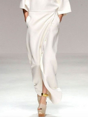 Solid Color Half Sleeves Loose Maxi Dresses